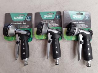 3x Wetta 9-Function Hose Jet Guns