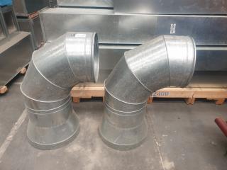 2 x Large Diameter Galvanised Duct Corners