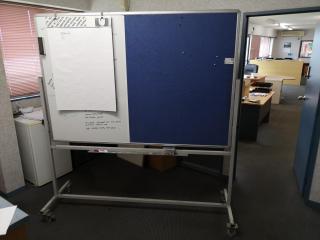 Mobile Office Dual-Sided Whiteboard / Pinboard