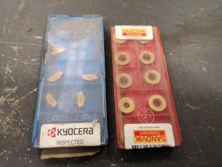 2x Partial Sets of Lathe Index Cutter Inserts, Sandvik Coromant & Kyocera Brands