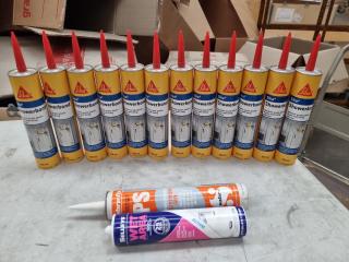 12x Sika Showerbond Adhesives + Bonus Selleys & Sabre Fix Sealants