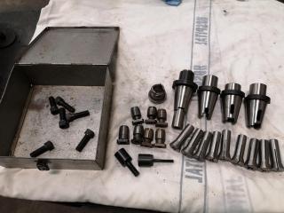 4x NT35 Type Mill Tool Holders w/ Assorted Collets & More