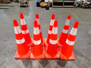 8x Orange Safety Cones