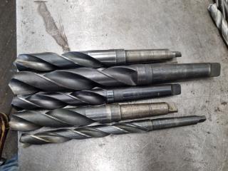 5 Large Morse Taper Drills 