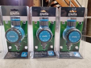 Wetta Universal 2hr Mechanical Hose Timers, 3x Units