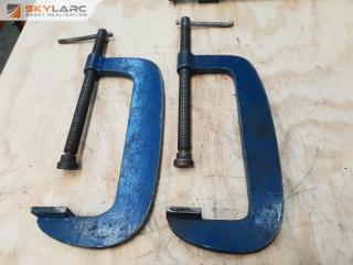 2 x Large Plate Steel Clamps