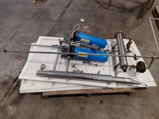 Stainless Steel Water Filtration System with Blue Filter Housings