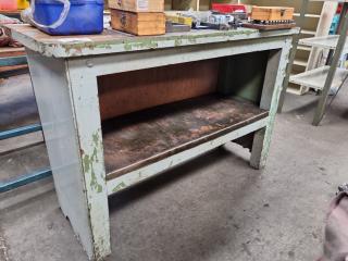 Vintage Antique Workshop Table Shelf