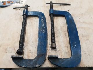 2 x Large Plate Steel Clamps