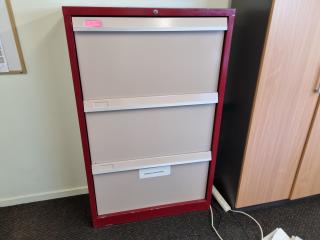 3-Door Steel Office File Cabinet