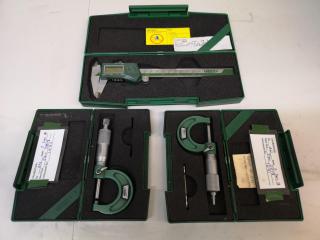 Insize Digital Caliper + 2x Insize Micrometers