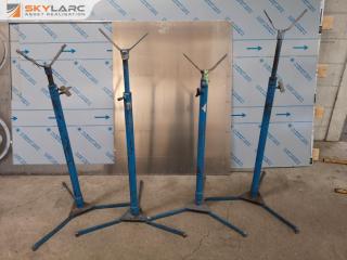 4x Adjustable Steel Workshop Material Support Stands