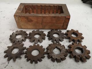 8x Assorted Involute Gear Mill Cutters