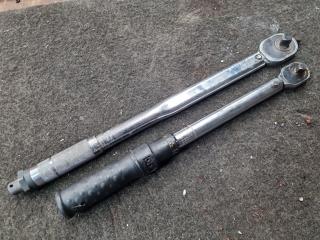 2x Torque Wrenches, 1/2" & 3/8" Drives