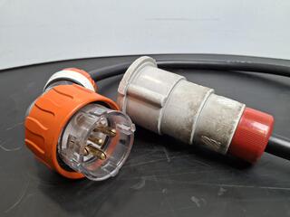 PDL 56PA550 50A 500V plug with cable and socket - 1 Metre