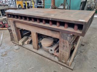 Heavy Vintage Cast Machined Engineering Table