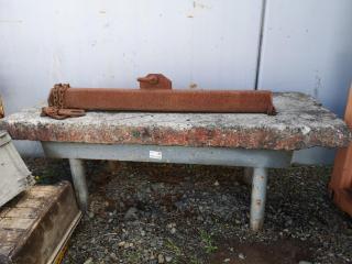 Heavy Concrete Slab Topped Workshop Table