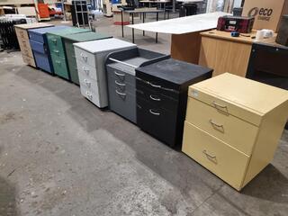 8x Assorted Office Mobile Drawer Cabinets