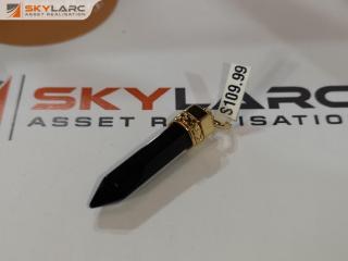 Crystal Point Medium Black Onyx Pendant | 18k Gold Plated | KIRSTIN ASH