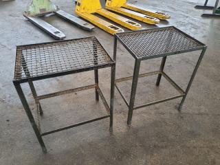 2 Engineering Workshop Mesh Top Tables