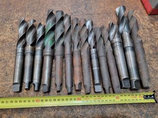 14x Assorted Drills w/ No.3 & No.4 Tapered Shanks