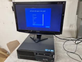 Lenovo ThinkCentre M Seties Desktop w/ Microsoft Windows 10 Pro + Monitor