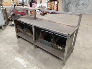 Steel Workbench with Bins and Record No. 6 Vice