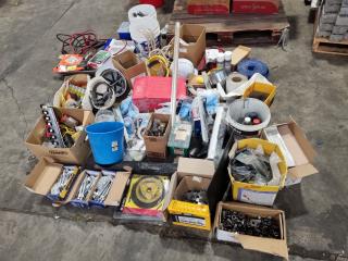 Assorted Construction Supplies, Fastening Hardware, & More