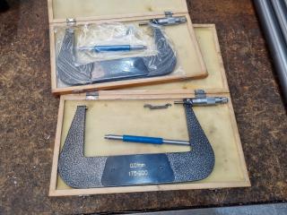 2x Outside Micrometers, Ranges covering from 150-200mm