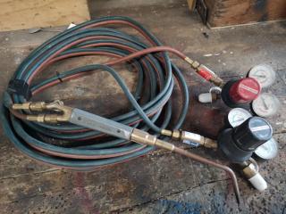 Oxy Acetylene Welding Torch w/ Hose and Regulators