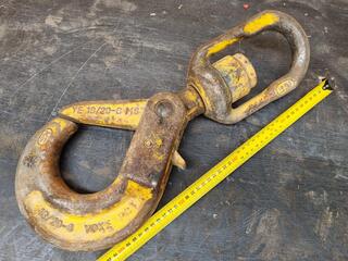 Yoke Clevis Self Locking Hook, 8-Ton Capacity