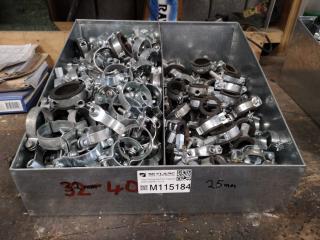 Bulk Lot of Assorted Plumbing Pipe Clamps