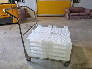 Stainless Steel Low Platform Trolley Frame w/ 10x Fruit/Nut Drying Trays