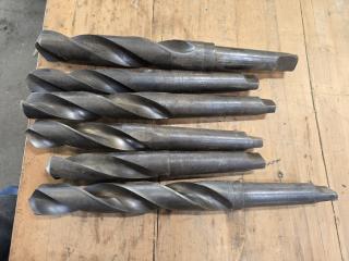 6 x Large Morse Taper Drills 