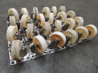 24x 100mm Diameter Trolley Wheels