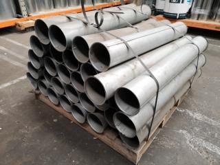 29x Steel Duct Flue Tubing Lengths, 125x1000mm Size