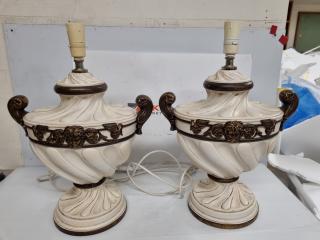 2x Italian Table Lamps, no shades