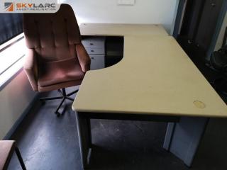 Office Workstation Desk Suite w/ Chair & Mobile Drawer