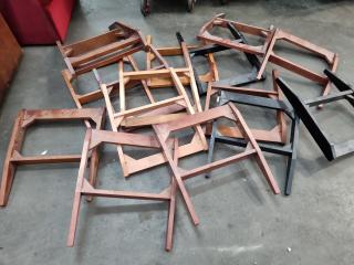 15x Used Wooden Recliner Chair Foot Frames