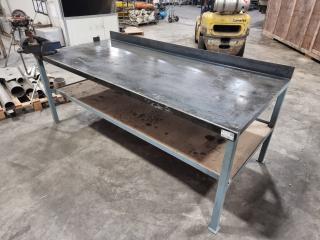 Steel Topped Workbench With Vice