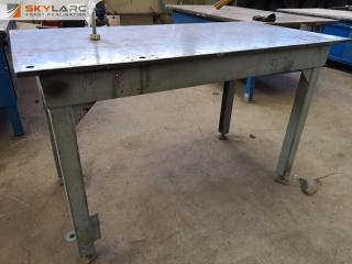 Heavy Steel Workshop Table w/ 20mm Thick Steel Plate Top