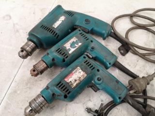 3x Corded Drills by Makita