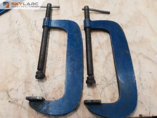 2 x Large Plate Steel Clamps