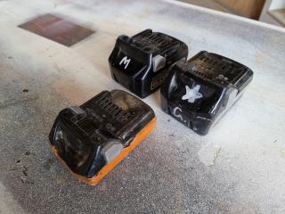 3 Hitachi 18v LI-ion batteries 