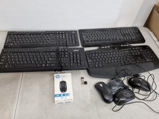 Assorted Wireless & Corded Keyboards & Mice