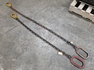 2x Single Leg Lifting Chain Assemblies, 3.15 Ton Capacity