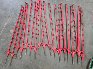 Speedrite Treadin Red Plastic Electric Fencing Posts, 19x Units