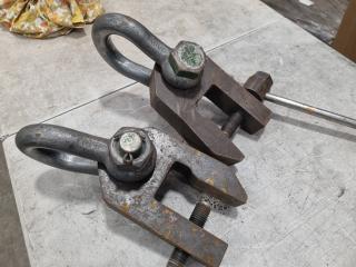 2x 12-Ton Bow Shackles w/ Custom Made Plate Lifting Clamps