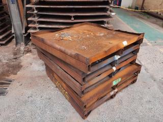 Stack of 5 Industrial Steel Pallets