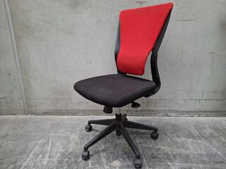 Black and Red Gas Lift  Office Chair on Wheels